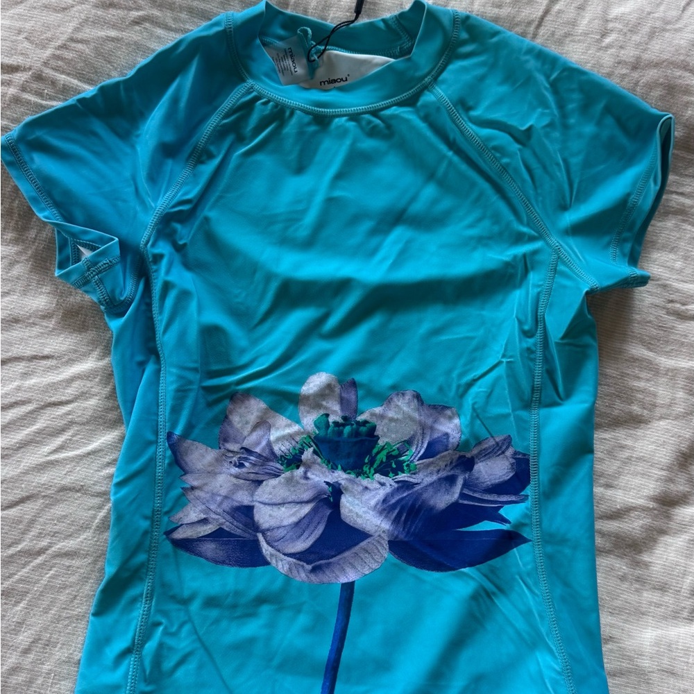 Miaou Women's Turquoise Floral Tee